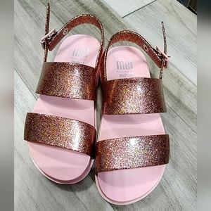 New Melissa girls size 13M sandles pink and glittler